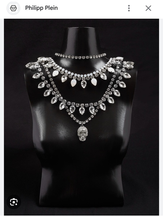 Philipp Plein Jewelry - Philipp Plein set of 4 Silver Crystal Choker/ Necklaces  - Clear Crystal